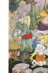 Detail aus Dämonen in einer wilden Landschaft, ca. 1600